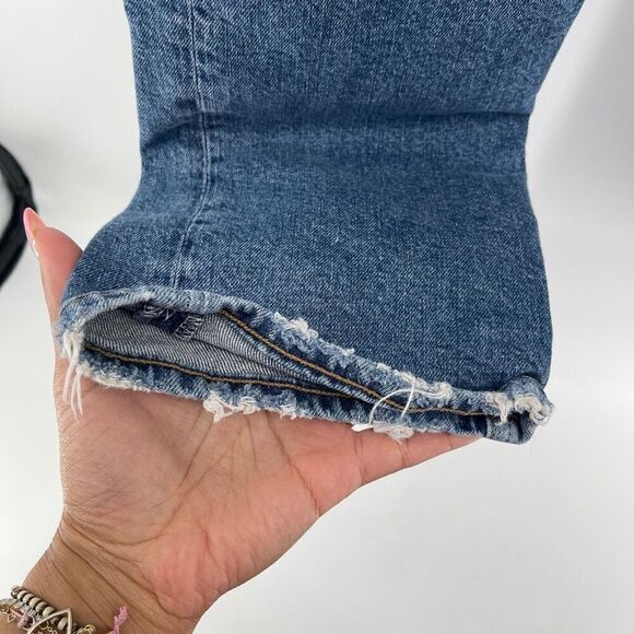 AGOLDE Riley High Rise Straight Crop Jeans – Frequency Wash Denim Size 30 - Picture 7 of 17